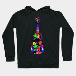 Hippie Peace Signs Paisley Guitar Hoodie